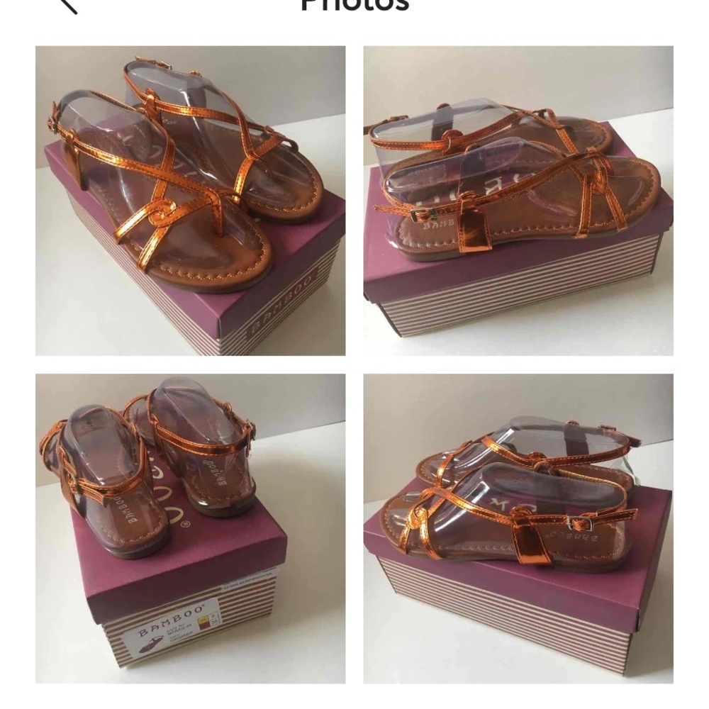 NIB Bamboo sandals Morris-49 orange Size 6